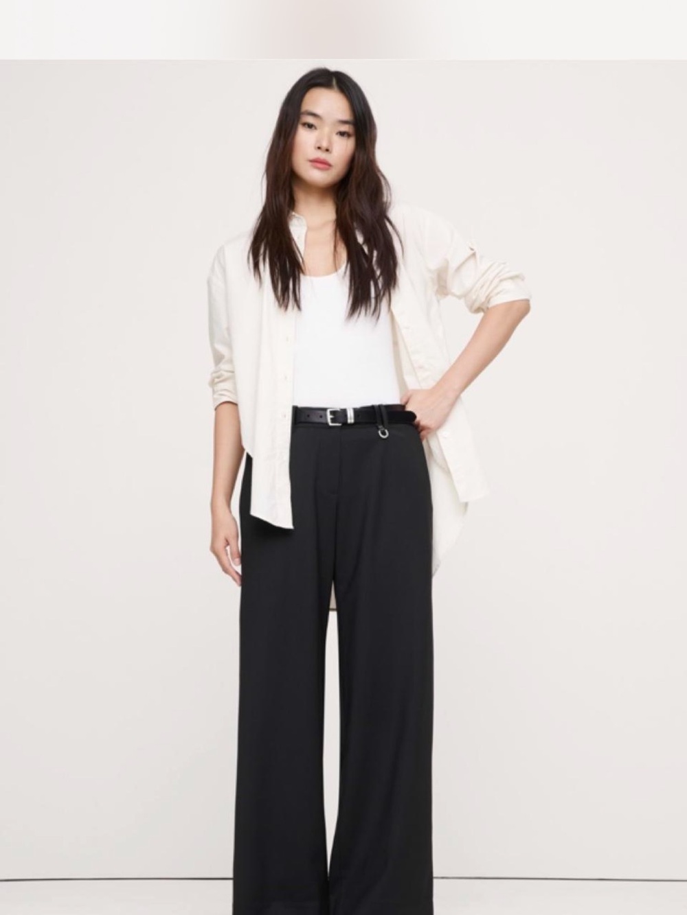 Banana Republic Black Wide-Leg Trousers